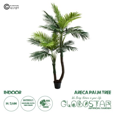 GloboStar® Artificial Garden ARECA PALM TREE 20421 - Τεχνητό Διακοσμητικό Φυτό Φοινικόδεντρο Αρέκα Υ260cm