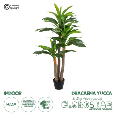 GloboStar® Artificial Garden DRACAENA YUCCA 20422 - Τεχνητό Διακοσμητικό Φυτό Δράκαινα Γιούκα Υ120cm