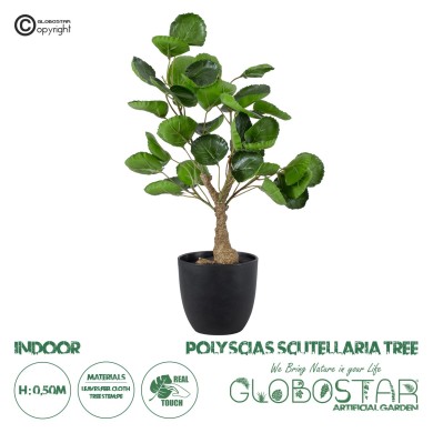 GloboStar® Artificial Garden POLYSCIAS SCUTELLARIA TREE 20424 Τεχνητό Διακοσμητικό Φυτό Πολυσκιά Υ50cm