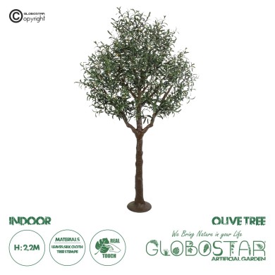 GloboStar® Artificial Garden OLIVE TREE 20425 Τεχνητό Διακοσμητικό Δέντρο Ελιά Υ220cm