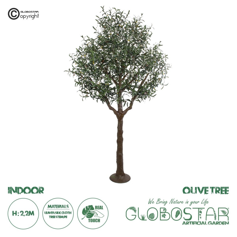 GloboStar® Artificial Garden OLIVE TREE 20425 Τεχνητό Διακοσμητικό Δέντρο Ελιά Υ220cm