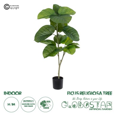 GloboStar® Artificial Garden FICUS RELIGIOSA TREE 20377 Τεχνητό Διακοσμητικό Φυτό Ιερή Συκή Υ100cm