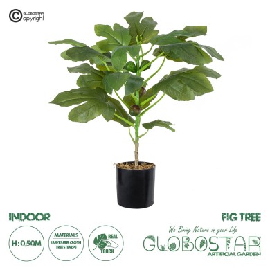 GloboStar® Artificial Garden FIG TREE 20380 Τεχνητό Διακοσμητικό Φυτό Συκιά Υ50cm