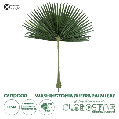 GloboStar® Artificial Garden WASHINGTONIA FILIFERA PALM LEAF 20171 Τεχνητό Διακοσμητικό Φύλο Φοινικόδεντρου Βεντάλια Π170 x Υ200cm