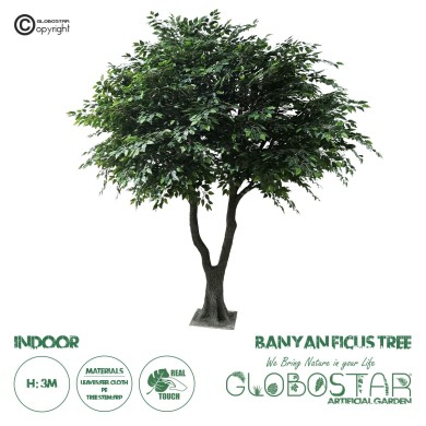 GloboStar® Artificial Garden BANYAN FICUS TREE 20361 Τεχνητό Διακοσμητικό Δέντρο Ινδική Συκιά Φίκος Υ300cm