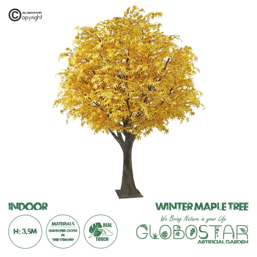 GloboStar® Artificial Garden WINTER MAPLE TREE 20364 Τεχνητό Διακοσμητικό Δέντρο Χειμωνιάτικος Σφένδαμος Υ350cm