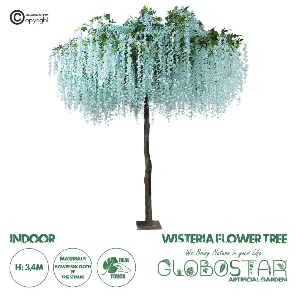 GloboStar® Artificial Garden WISTERIA FLOWER TREE 20433 Τεχνητό Διακοσμητικό Δέντρο Βιστερία Υ340cm