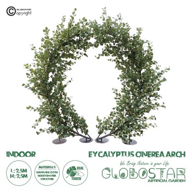 GloboStar® Artificial Garden EYCALYPTUS CINEREA ARCH 20434 Τεχνητή Διακοσμητική Αψίδα Ευκάλυπτου Μ250cm x Υ250cm