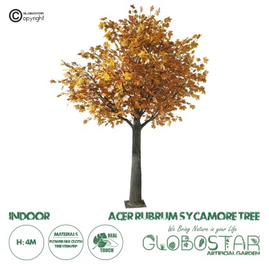 GloboStar® Artificial Garden ACER RUBRUM SYCAMORE TREE 20437 Τεχνητό Διακοσμητικό Δέντρο Κόκκινος Σφένδαμος Υ400cm