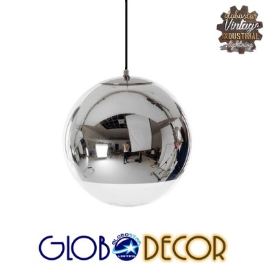 GLOBOSTAR® MIRAGE 01311 Μοντέρνο Κρεμαστό Φωτιστικό Οροφής με Ντουί 1 x E27 AC 220-240V IP20 - Χρώμιο - Μ15 x Π15 x Υ13cm