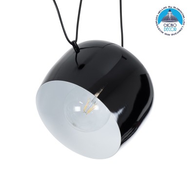 GLOBOSTAR® JASPER 01373 Μοντέρνο Κρεμαστό Φωτιστικό Οροφής με Ντουί 1 x E27 AC 220-240V IP20 - Μαύρο & Λευκό - Μ26.5 x Π26.5 x Υ20.5cm