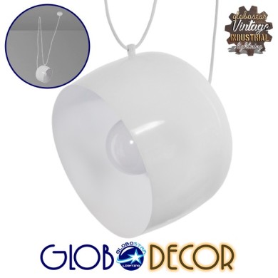 GLOBOSTAR® JASPER 01374 Μοντέρνο Κρεμαστό Φωτιστικό Οροφής με Ντουί 1 x E27 AC 220-240V IP20 - Λευκό - Μ25 x Π25 x Υ22cm
