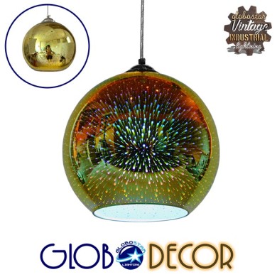GLOBOSTAR® SATURN 01351 Μοντέρνο Κρεμαστό Φωτιστικό Οροφής με Ντουί 1 x E27 AC 220-240V IP20 - Πολύχρωμο - Μ25 x Π25 x Υ22cm