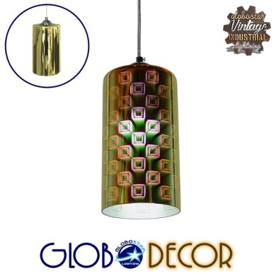 GLOBOSTAR® URANUS 01352 Μοντέρνο Κρεμαστό Φωτιστικό Οροφής με Ντουί 1 x E27 AC 220-240V IP20 - Πολύχρωμο - Μ12 x Π12 x Υ22cm