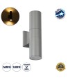 GLOBOSTAR® WALLY 77875 Μοντέρνο Φωτιστικό Τοίχου - Απλίκα με Ντουί 2 x GU10 AC 220-240V Αδιάβροχο IP65 - Γκρι Ματ - Μ6.4 x Π11 x Υ25cm
