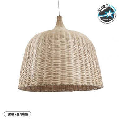 GLOBOSTAR® BAHAMAS 01570 Boho Κρεμαστό Φωτιστικό Οροφής με Ντουί 1 x E27 AC 220-240V IP20 - Μπεζ - Μ90 x Π90 x Y70cm