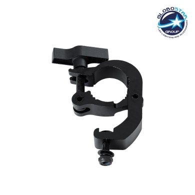 GloboStar® CLAMPS 51181 Επαγγελματικός Γάντζος Hook Αλουμινίου Ύψηλης Αντοχής για Κρέμαση, Στήριξη & Τοποθέτηση Προϊόντων Stage σε Τράσες - Μ17 x Π12 x Υ3cm - Μαύρο