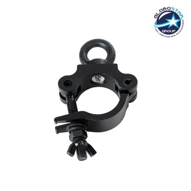 GloboStar® CLAMPS 51182 Επαγγελματικός Γάντζος Hook Αλουμινίου Ύψηλης Αντοχής για Κρέμαση, Στήριξη & Τοποθέτηση Προϊόντων Stage σε Τράσες - Μ16 x Π12 x Υ3cm - Μαύρο