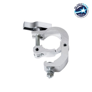 GLOBOSTAR® CLAMPS 51185 Stage Hook Γάντζος Αλουμινίου Ύψηλης Αντοχής για Κρέμαση, Στήριξη & Τοποθέτηση Προϊόντων Stage σε Τράσες Αδιάβροχο IP65 - Νίκελ Βούρτσας - Μ17 x Π12 x Υ3cm