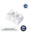 GloboStar® FAST-CONNECT 69906 Τριπλή Κλέμα Ταχείας Σύνδεσης & Διακλάδωσης Καλωδίων - 3 x Είσοδοι & 3 x Έξοδοι με Συμβατή Διατομή Καλωδίων 0.2mm² έως 1mm² - 250V 2A Max - Μ2 x Π2.7 x Υ1.9cm - Λευκό - Πακέτο 20 Τεμαχίων - 5 Years Warranty