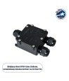 GloboStar® FAST-CONNECT 69915 Τριπλό Υ Αδιάβροχο IP68 Κυτίο Ταχείας Σύνδεσης & Διακλάδωσης Καλωδίων - 3 x Είσοδοι - Εσωτερική Τετραπλή Κλέμα με Συμβατή Διατομή Καλωδίων 4 x 0.5mm² έως 4 x 2.5mm² - 500V 41A Max - Μ13 x Π8 x Υ4cm - Μαύρο - 5 Years Warranty