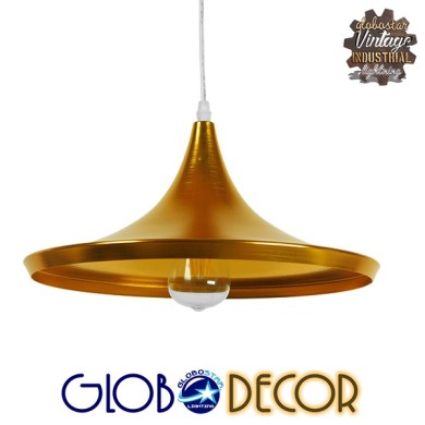 GLOBOSTAR® SHANGHAI 01545 Μοντέρνο Κρεμαστό Φωτιστικό Οροφής με Ντουί 1 x E27 AC 220-240V IP20 - Χρυσό - Μ37 x Π37 x Υ20cm