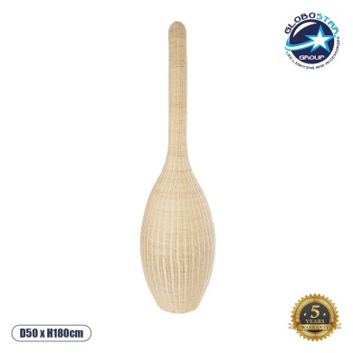 GLOBOSTAR® PARADIS 01846 Boho Επιδαπέδιο Φωτιστικό με Ντουί 1 x E27 AC 220-240V IP20 - Μπεζ - Μ50 x Π50 x Υ180cm