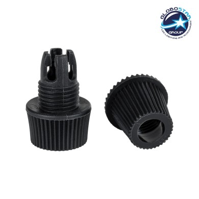 GloboStar® DIY 77564 Επιτοίχιος Στυπιοθλίπτης - Στήριγμα Καλωδίου Φωτιστικού - Φ1.6 x Υ2.3cm - Μαύρο - Πλαστικό - 5 Χρόνια Εγγύηση