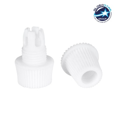 GloboStar® DIY 77563 Επιτοίχιος Στυπιοθλίπτης - Στήριγμα Καλωδίου Φωτιστικού - Φ1.6 x Υ2.3cm - Λευκό - Πλαστικό - 5 Χρόνια Εγγύηση