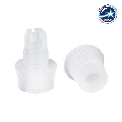 GloboStar® DIY 77562 Επιτοίχιος Στυπιοθλίπτης - Στήριγμα Καλωδίου Φωτιστικού - Φ1.6 x Υ2.3cm - Διάφανο - Πλαστικό - 5 Χρόνια Εγγύηση