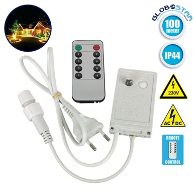 Ασύρματος Controller Αδιάβροχος IP44 AC-DC 230 Volt για έως 100 μέτρα Φωτοσωλήνα LED GloboStar 22639