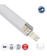 GloboStar® SURFACE-PROFILE 70824-3M Προφίλ Αλουμινίου - Βάση & Ψύκτρα Ταινίας LED με Λευκό Γαλακτερό Κάλυμμα - Επιφανειακή Χρήση - Πατητό Κάλυμμα - Ασημί - 3 Μέτρα - Πακέτο 5 Τεμαχίων - Μ300 x Π3 x Υ2cm