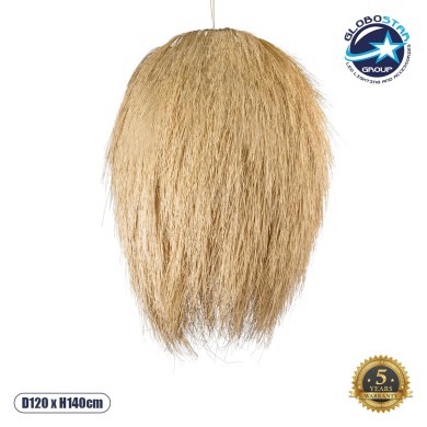 GLOBOSTAR® ARCHIPELAGO 01914 Boho Κρεμαστό Φωτιστικό Οροφής με Ντουί 1 x E27 AC 220-240V IP20 - Μπεζ - Μ120 x Π120 x Υ140cm