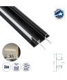 GLOBOSTAR® ALP-WALL-UPDOWN CONCEALED 70845-3M Επιφανειακό Προφίλ Αλουμινίου Ειδικό για Δημιουργία Κρυφού Φωτισμού Up & Down με Λευκό Γαλακτερό Πατητό Κάλυμμα για Ταινίες LED IP20 - Μαύρο & Λευκό - Μ300 x Π5 x Υ1.7cm