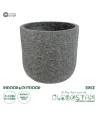 GloboStar® Artificial Garden ERICE 20758 Επιδαπέδιο Πολυεστερικό Τσιμεντένιο Κασπώ Γλάστρα - Flower Pot Γκρι Φ31 x Υ28cm