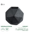 GloboStar® Artificial Garden CARNABY 20780 Επιδαπέδιο Πολυεστερικό Τσιμεντένιο Κασπώ Γλάστρα - Flower Pot Μαύρο Μ30 x Π30 x Υ30cm