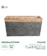GloboStar® Artificial Garden TOSCANE 20749 Επιδαπέδιο Πολυεστερικό Τσιμεντένιο Κασπώ Γλάστρα - Flower Pot Γκρι με Καφέ Μ110 x Π30 x Υ61cm