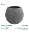 GloboStar® Artificial Garden COLUMBIA 20797 Επιδαπέδιο Πολυεστερικό Τσιμεντένιο Κασπώ Γλάστρα - Flower Pot Γκρι Φ40 x Υ35cm