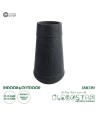 GloboStar® Artificial Garden JAKLIN 20723 Επιδαπέδιο Πολυεστερικό Τσιμεντένιο Κασπώ Γλάστρα - Flower Pot Μαύρο Φ34 x Υ62cm