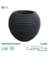 GloboStar® Artificial Garden ILAEIRA 20712 Επιδαπέδιο Πολυεστερικό Τσιμεντένιο Κασπώ Γλάστρα - Flower Pot Μαύρο Φ71 x Υ64cm