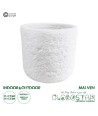 GloboStar® Artificial Garden MALVEN 20711 Επιδαπέδιο Πολυεστερικό Τσιμεντένιο Κασπώ Γλάστρα - Flower Pot Λευκό Φ25 x Υ23cm