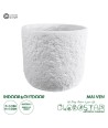 GloboStar® Artificial Garden MALVEN 20710 Επιδαπέδιο Πολυεστερικό Τσιμεντένιο Κασπώ Γλάστρα - Flower Pot Λευκό Φ31 x Υ28cm