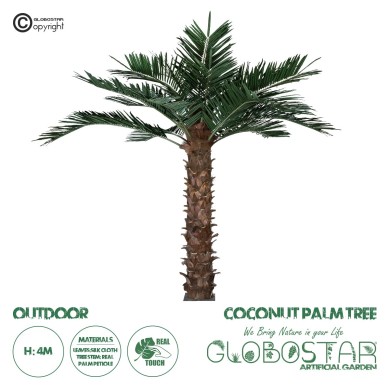 GloboStar® Artificial Garden COCONUT PALM TREE 20435 Τεχνητό Διακοσμητικό Φοινικόδεντρο Κοκοφοίνικας Υ400cm