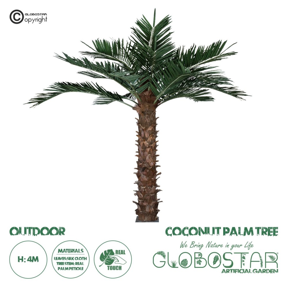 GloboStar® Artificial Garden COCONUT PALM TREE 20435 Τεχνητό Διακοσμητικό Φοινικόδεντρο Κοκοφοίνικας Υ400cm