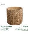 GloboStar® Artificial Garden GIUSEPPE 20800 Διακοσμητικό Πολυεστερικό Τσιμεντένιο Κασπώ Γλάστρα - Flower Pot Καφέ Φ35 x Υ33cm