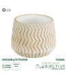 GloboStar® Artificial Garden SILEMA 20540 Διακοσμητικό Κεραμικό Κασπώ Γλάστρα - Flower Pot Λευκό με Μπεζ Φ11.5 x Υ9.5cm