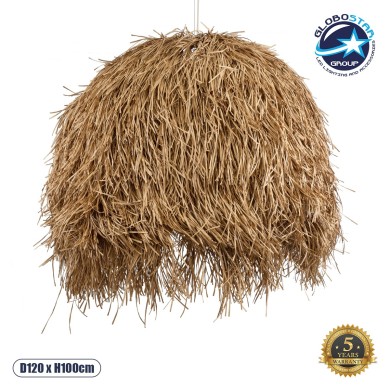 GLOBOSTAR® GUADELOUPE 02159 Boho Κρεμαστό Φωτιστικό Οροφής με Ντουί 1 x E27 AC 220-240V IP20 - Μπεζ - Μ120 x Π120 x Υ100cm