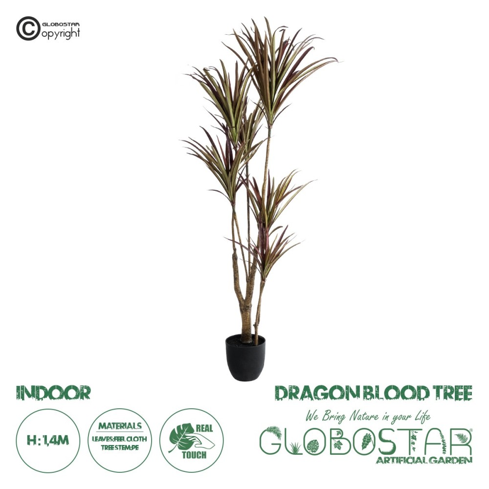 GloboStar® Artificial Garden DRAGON BLOOD TREE 20970 - Τεχνητό Διακοσμητικό Φυτό Δράκαινα Φ60 x Υ140cm