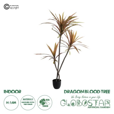 GloboStar® Artificial Garden DRAGON BLOOD TREE 20969 - Τεχνητό Διακοσμητικό Φυτό Δράκαινα Φ100 x Υ140cm