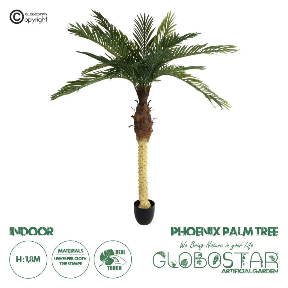 GloboStar® Artificial Garden PHOENIX PALM TREE 20968 Τεχνητό Διακοσμητικό Φυτό Φοίνικας Φ150 x Υ180cm